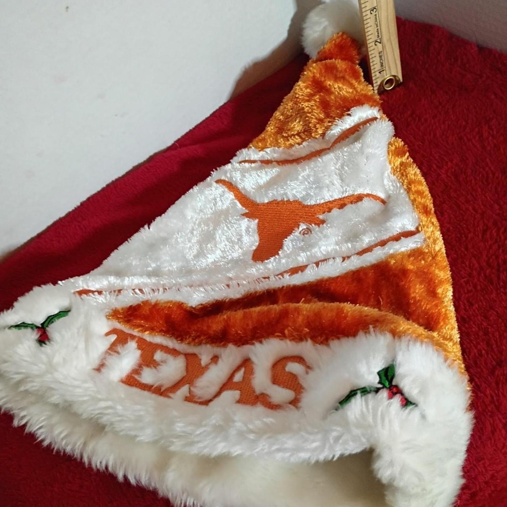 Texas Longhorns Santa Hat Forever Collectibles Burnt Orange White Faux Fur NCAA